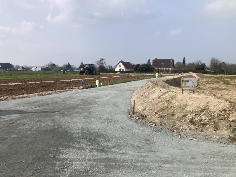 Travaux VRD lotissement à Limpiville à proximité de Fécamp terrassement réseaux assainissement voirie accès chantier GTS secteur Dieppe, Yvetôt et Fécamp
